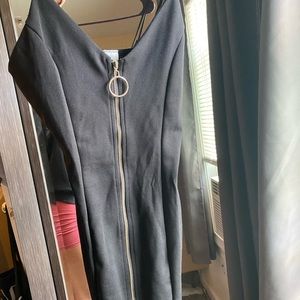 Small, zip up front bodycon dress